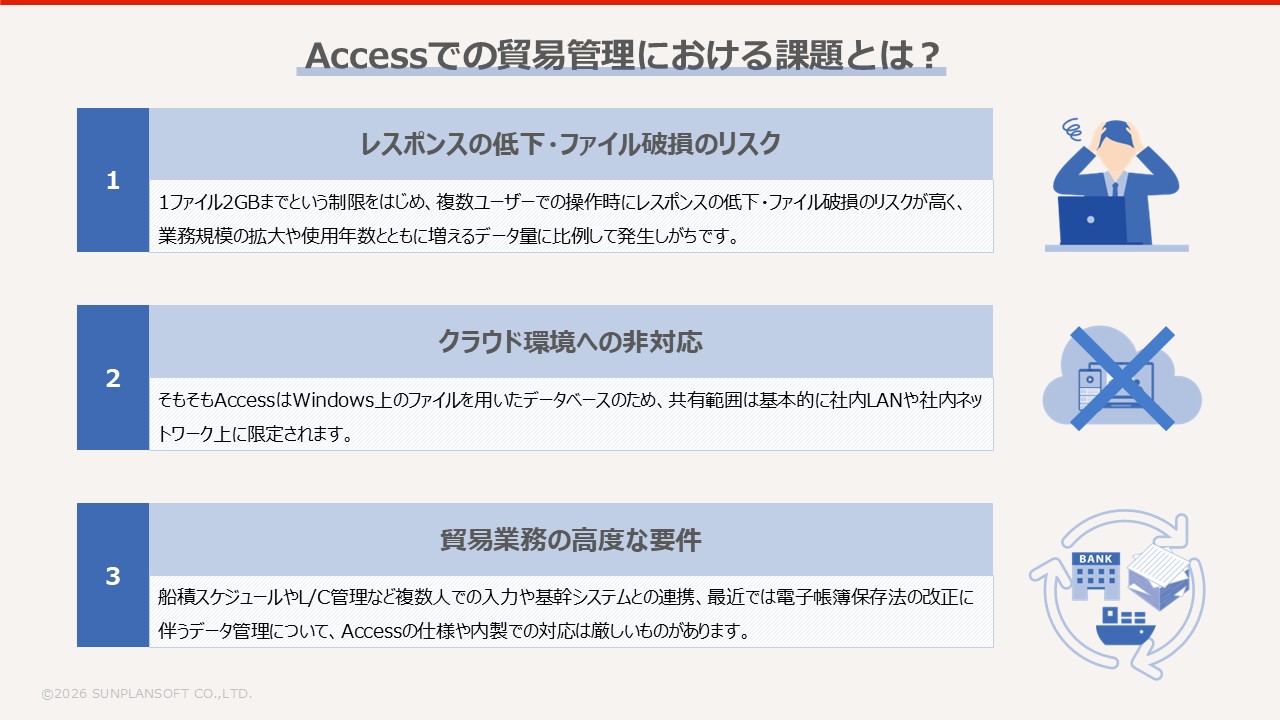 Accessでの貿易管理における課題